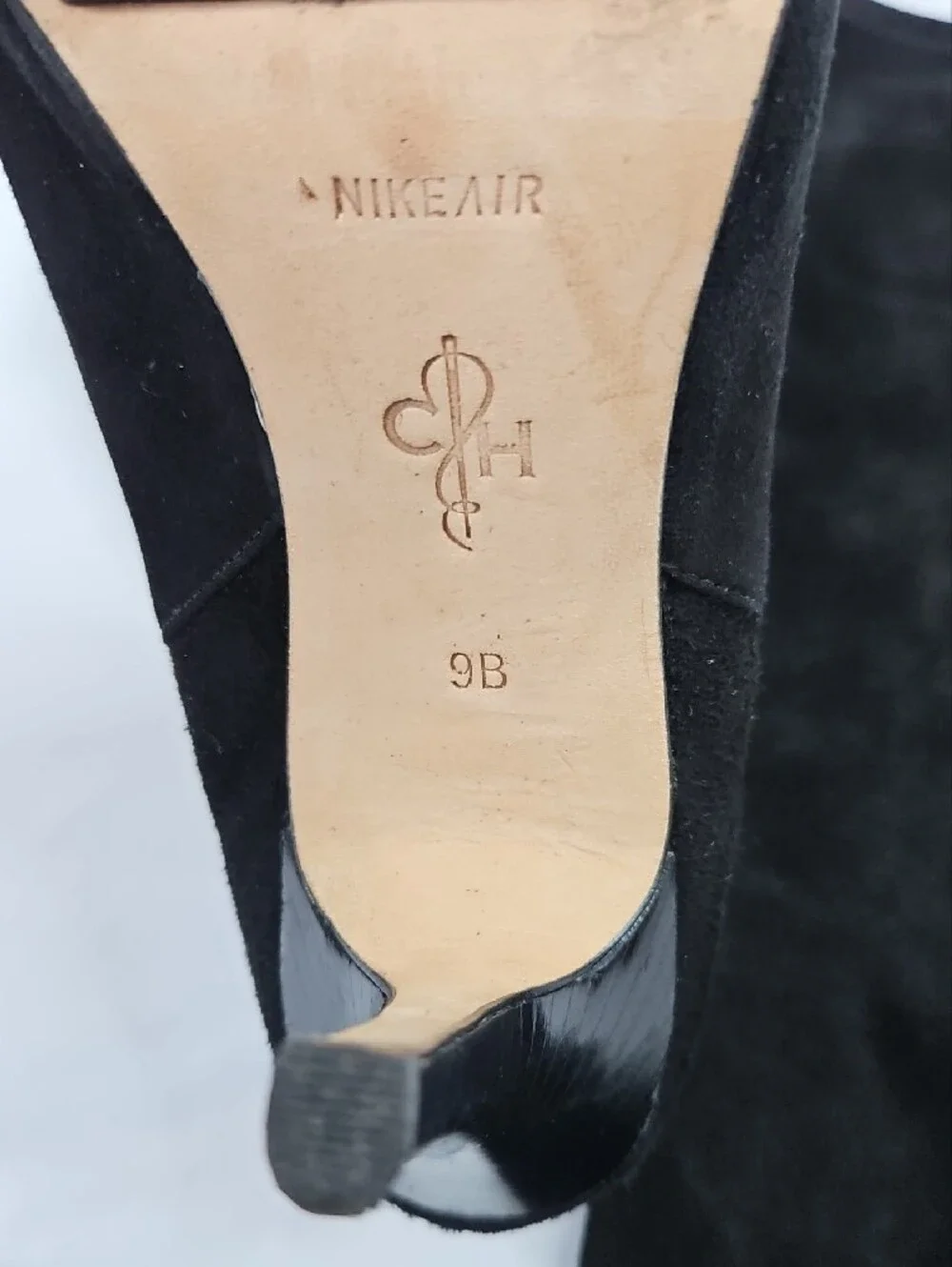 Cole Haan Nike Air Black Over-the-Knee Suede Stiletto Boots Sixe 9B